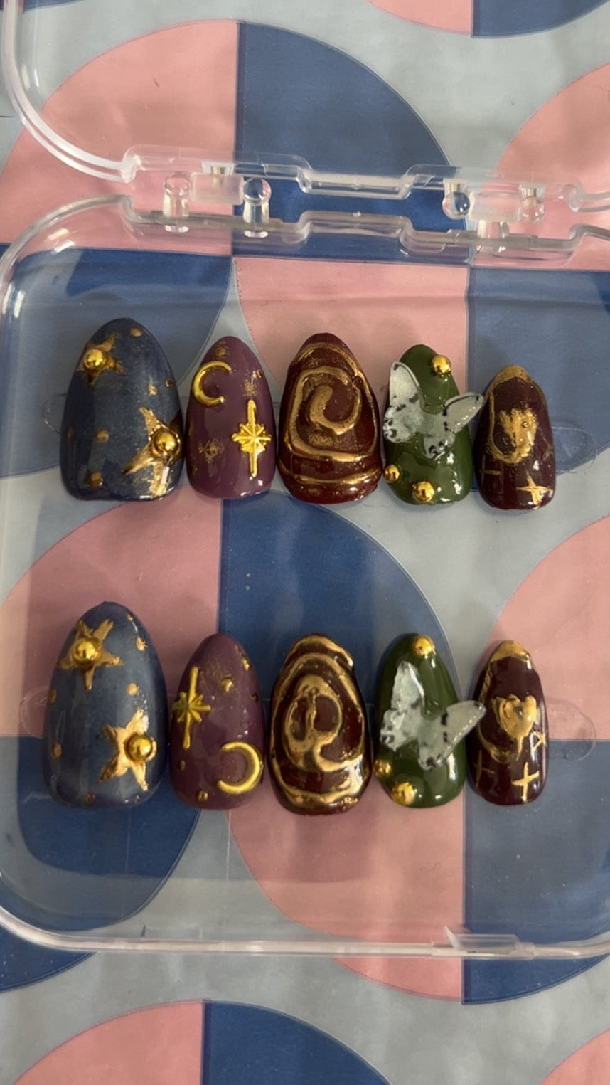 Whimsical Celestial Press ons